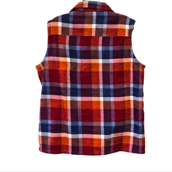 Allison Daley Red/Blue Multi-Color Plaid Sleeveless Vest, Size 18 - Picture 10 of 15